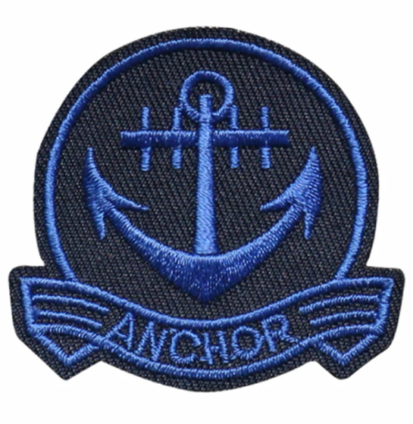 Custom Embroidery Patch Navy Blue Anchor Large Patch Nautical Ship Embroidered Iron On Applique