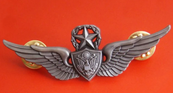 US ARMY MASTER FLIGHT SURGEON OFFICER WINGS STAR LAPEL INSIGNIA PIN METAL BADGE